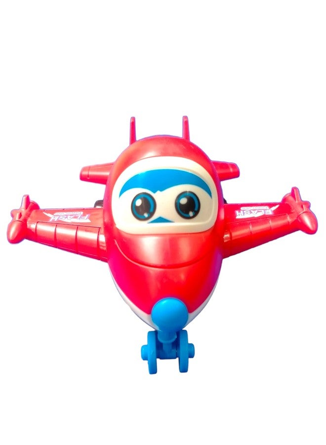 Caught Trendy Cute Character Pull and Push go Back Transforming into Battle Aeroplane Friction Fight Action Figure Toy Vehicle for Kids and Best Birthday Return Gift for Kids 3+ Age. - Image 3